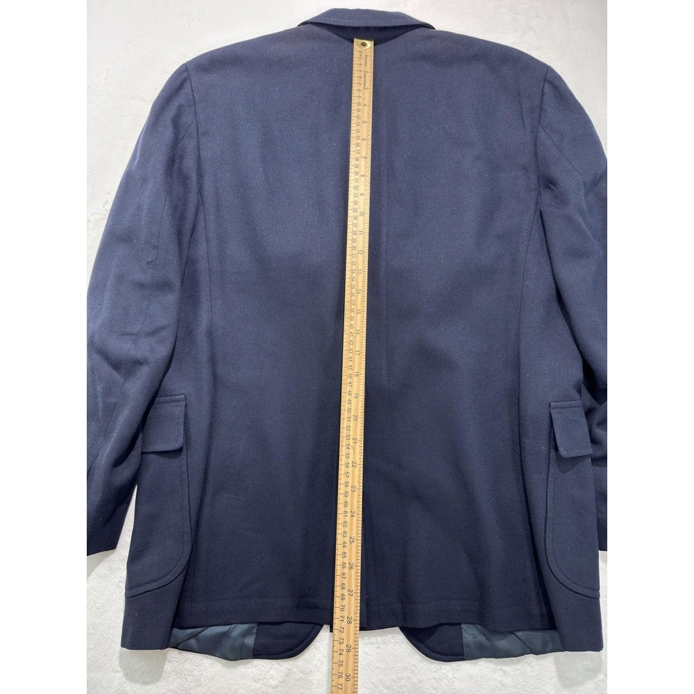 Vintage Brooks Brothers Blazer Mens 44 Blue Wool 346 Gold Buttons Patch Pockets - Picture 13 of 15